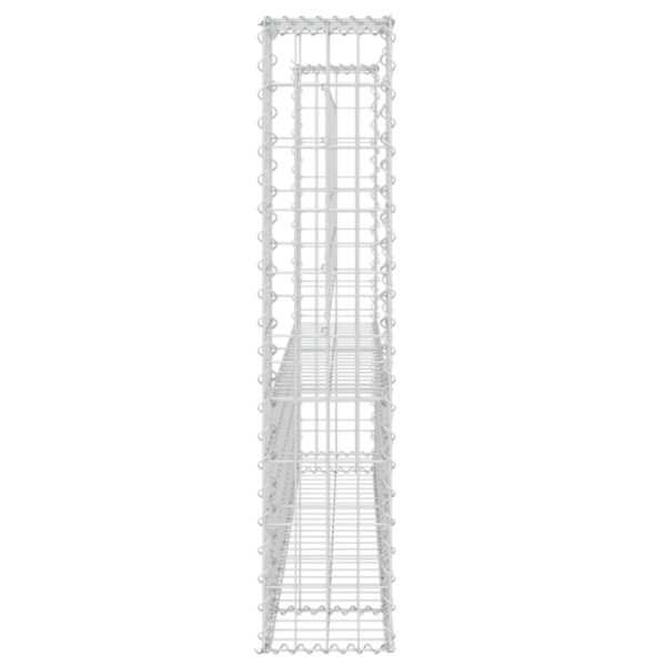 vidaXL U-shape Gabion Basket with 2 Posts Iron 55.1"x7.9"x39.4" - Image 4