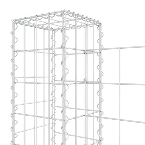 vidaXL U-shape Gabion Basket with 3 Posts Iron 102.4"x7.9"x39.4" - Image 5