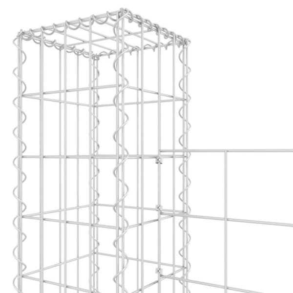 vidaXL U-shape Gabion Basket with 2 Posts Iron 55.1"x7.9"x78.7" - Image 5