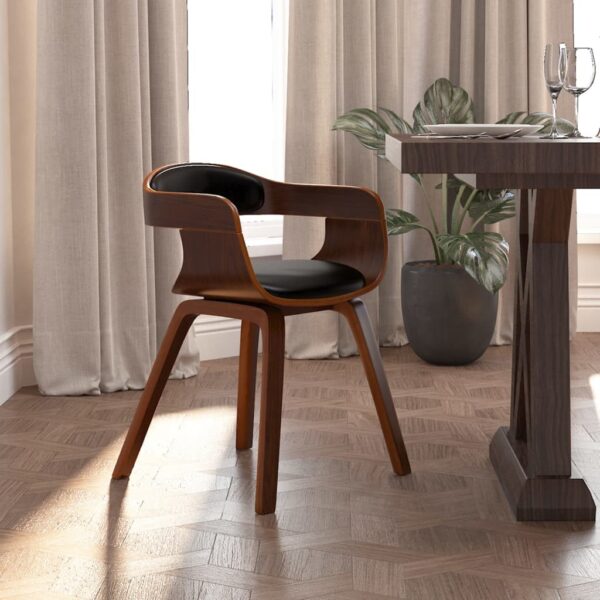 vidaXL Dining Chair Black Bentwood and Faux Leather