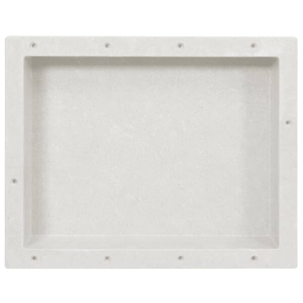 vidaXL Shower Niche Matt White 16.1"x20.1"x3.9" - Image 2