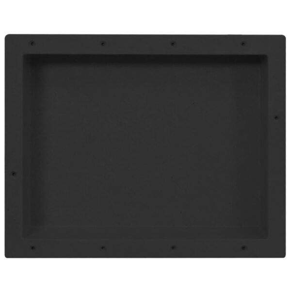 vidaXL Shower Niche Matt Black 16.1"x20.1"x3.9" - Image 2