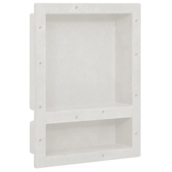 vidaXL Shower Niche with 2 Compartments Matt White 16.1"x20.1"x3.9"