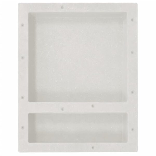 vidaXL Shower Niche with 2 Compartments Matt White 16.1"x20.1"x3.9" - Image 2