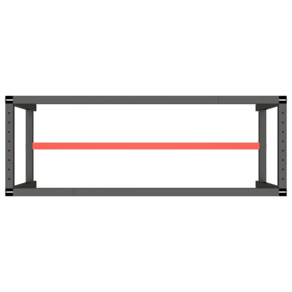 vidaXL Work Bench Frame Matte Black and Matte Red 55.1"x19.7"x31.1" Metal - Image 5