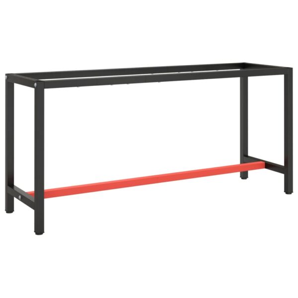 vidaXL Work Bench Frame Matte Black and Matte Red 66.9"x19.7"x31.1" Metal