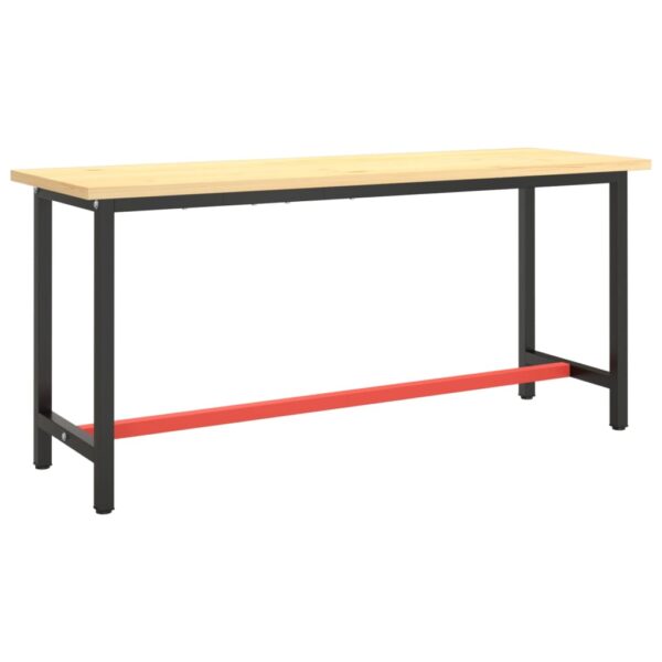 vidaXL Work Bench Frame Matte Black and Matte Red 66.9"x19.7"x31.1" Metal - Image 2