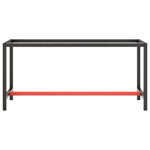 vidaXL Work Bench Frame Matte Black and Matte Red 66.9"x19.7"x31.1" Metal - Image 3