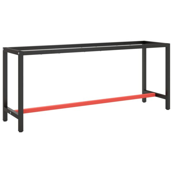 vidaXL Work Bench Frame Matte Black and Matte Red 74.8"x19.7"x31.1" Metal