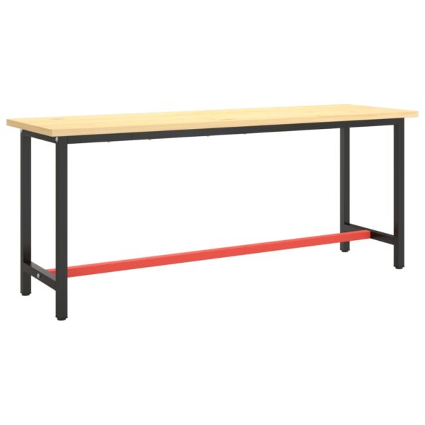 vidaXL Work Bench Frame Matte Black and Matte Red 74.8"x19.7"x31.1" Metal - Image 2