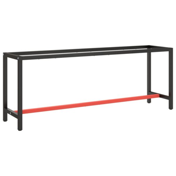 vidaXL Work Bench Frame Matte Black and Matte Red 82.7"x19.7"x31.1" Metal