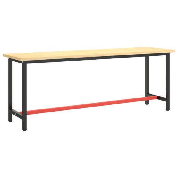 vidaXL Work Bench Frame Matte Black and Matte Red 82.7"x19.7"x31.1" Metal - Image 2