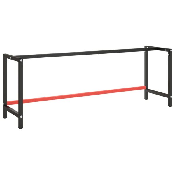 vidaXL Work Bench Frame Matte Black and Matte Red 86.6"x22.4"x31.1" Metal