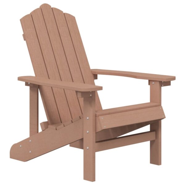 vidaXL Patio Adirondack Chair HDPE Brown - Image 2