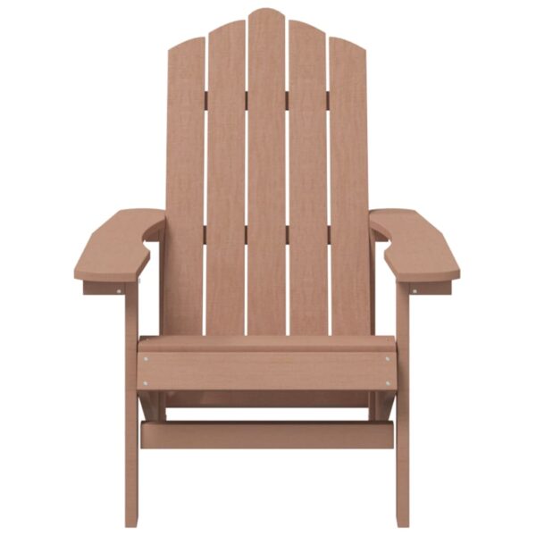 vidaXL Patio Adirondack Chair HDPE Brown - Image 3