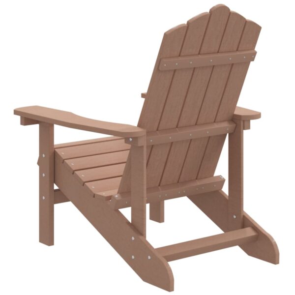 vidaXL Patio Adirondack Chair HDPE Brown - Image 5