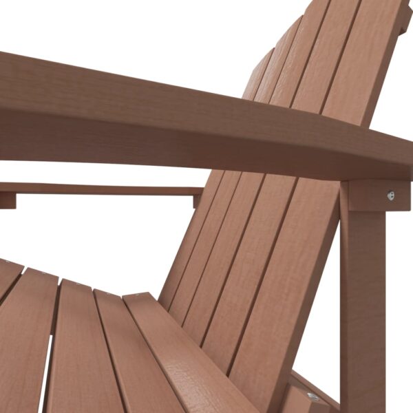 vidaXL Patio Adirondack Chair HDPE Brown - Image 6