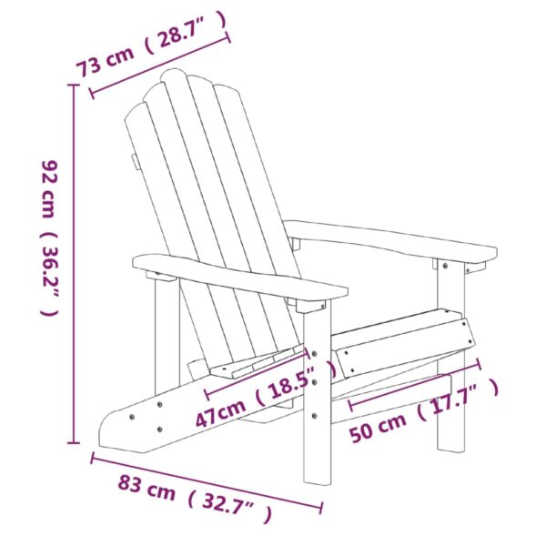 vidaXL Patio Adirondack Chair HDPE Brown - Image 7