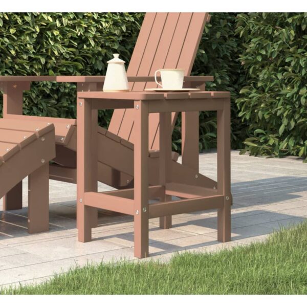 vidaXL Patio Adirondack Table Brown 15"x15"x18.1" HDPE