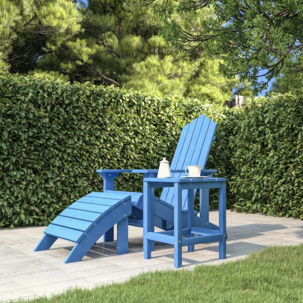 vidaXL Patio Adirondack Table Aqua Blue 15"x15"x18.1" HDPE - Image 3