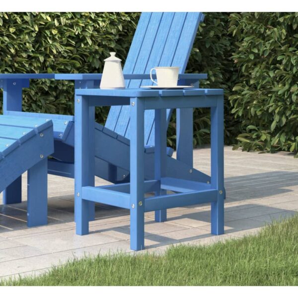 vidaXL Patio Adirondack Table Aqua Blue 15"x15"x18.1" HDPE