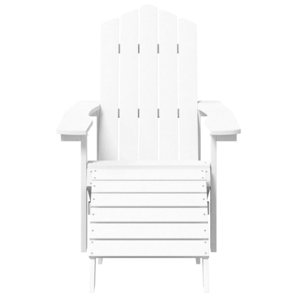 vidaXL Patio Adirondack Chair with Footstool HDPE White - Image 3