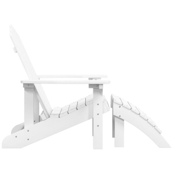 vidaXL Patio Adirondack Chair with Footstool HDPE White - Image 4