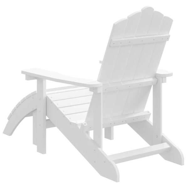 vidaXL Patio Adirondack Chair with Footstool HDPE White - Image 5