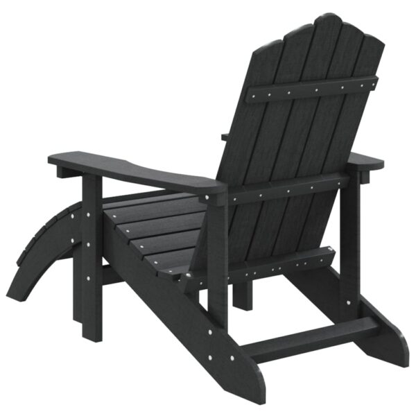 vidaXL Patio Adirondack Chair with Footstool HDPE Anthracite - Image 5