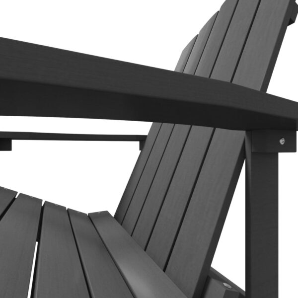 vidaXL Patio Adirondack Chair with Footstool HDPE Anthracite - Image 6