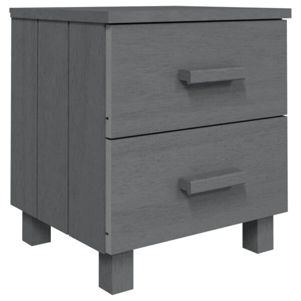 vidaXL Bedside Cabinet HAMAR Dark Gray 15.7"x13.8"x17.5" Solid Pinewood - Image 2