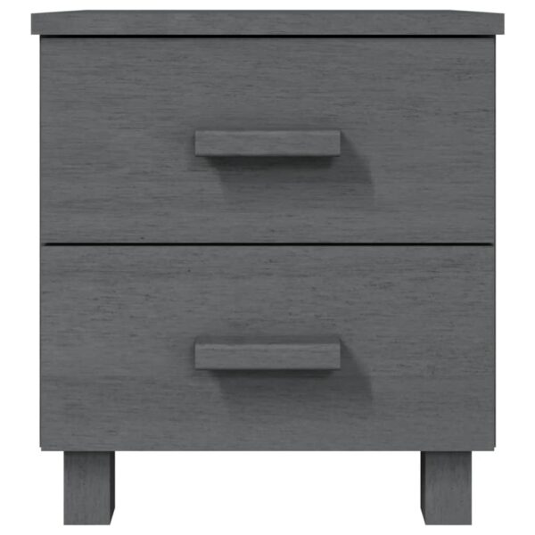 vidaXL Bedside Cabinet HAMAR Dark Gray 15.7"x13.8"x17.5" Solid Pinewood - Image 3