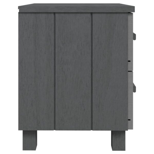 vidaXL Bedside Cabinet HAMAR Dark Gray 15.7"x13.8"x17.5" Solid Pinewood - Image 4