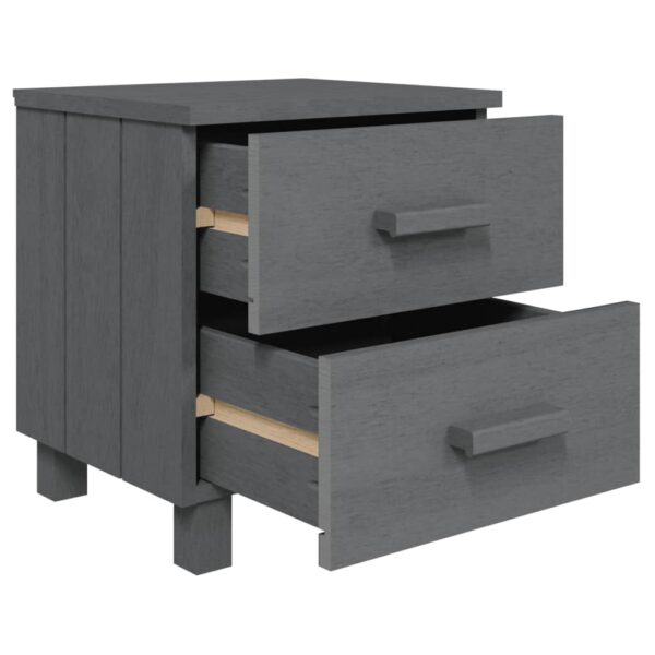 vidaXL Bedside Cabinet HAMAR Dark Gray 15.7"x13.8"x17.5" Solid Pinewood - Image 5