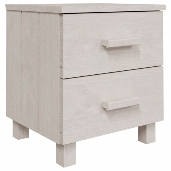 vidaXL Bedside Cabinets HAMAR 2 pcs White 15.7"x13.8"x17.5" Solid Wood - Image 3