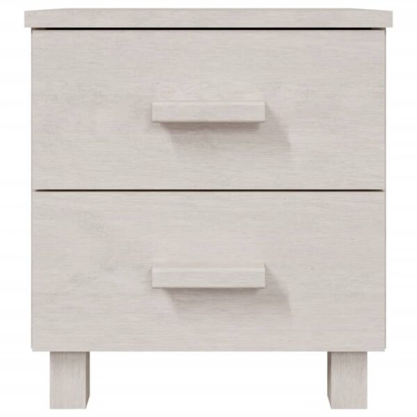 vidaXL Bedside Cabinets HAMAR 2 pcs White 15.7"x13.8"x17.5" Solid Wood - Image 4