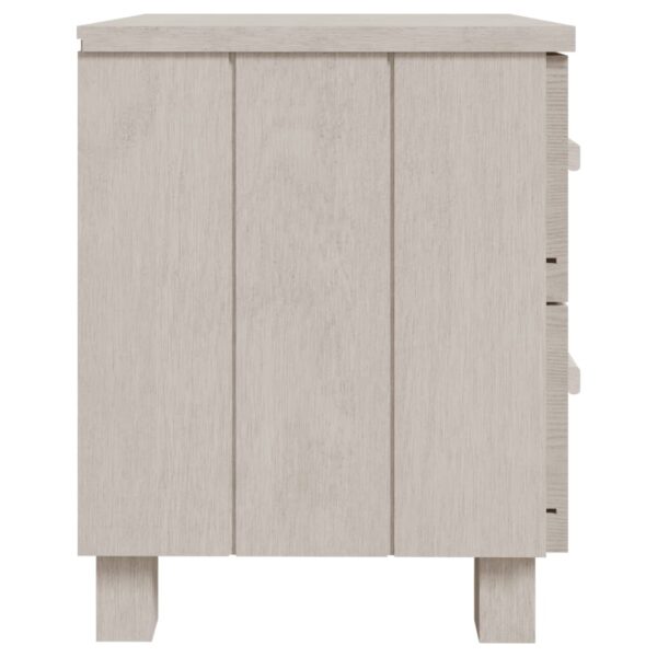 vidaXL Bedside Cabinets HAMAR 2 pcs White 15.7"x13.8"x17.5" Solid Wood - Image 5