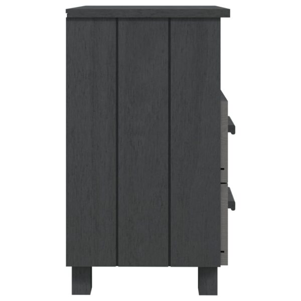 vidaXL Bedside Cabinet HAMAR Dark Gray 15.7"x13.8"x24.4" Solid Wood Pine - Image 4