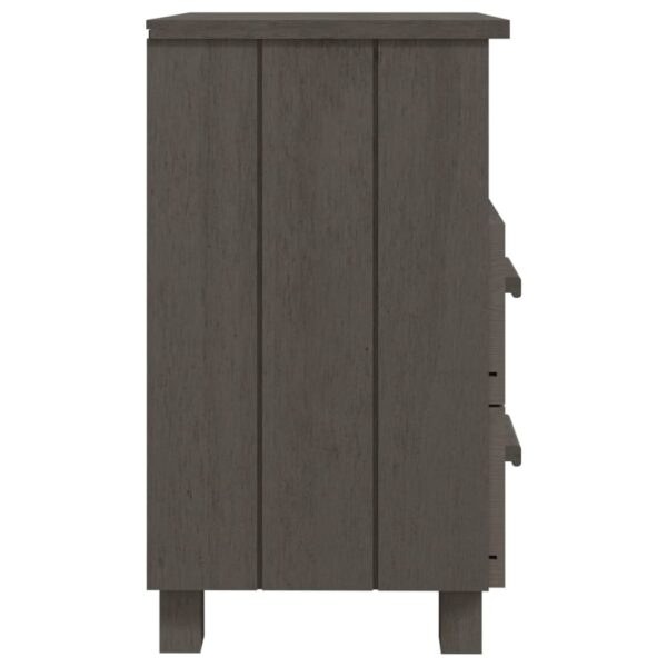 vidaXL Bedside Cabinet HAMAR Light Gray 15.7"x13.8"x24.4" Solid Wood Pine - Image 4