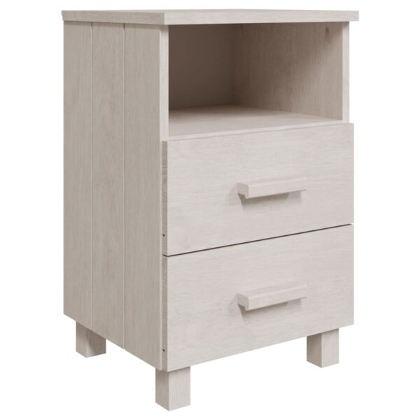 vidaXL Bedside Cabinets HAMAR 2 pcs White 15.7"x13.8"x24.4" Solid Wood - Image 3