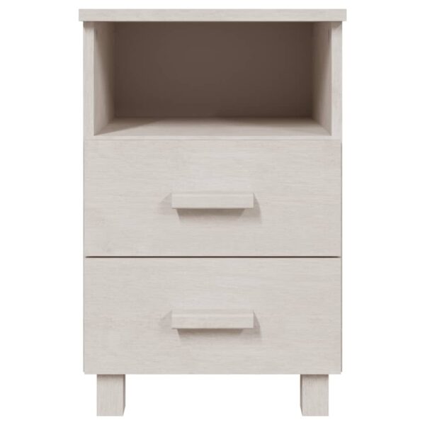 vidaXL Bedside Cabinets HAMAR 2 pcs White 15.7"x13.8"x24.4" Solid Wood - Image 4