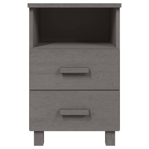 vidaXL Bedside Cabinets HAMAR 2 pcs Light Gray 15.7"x13.8"x24.4" Solid Wood - Image 4