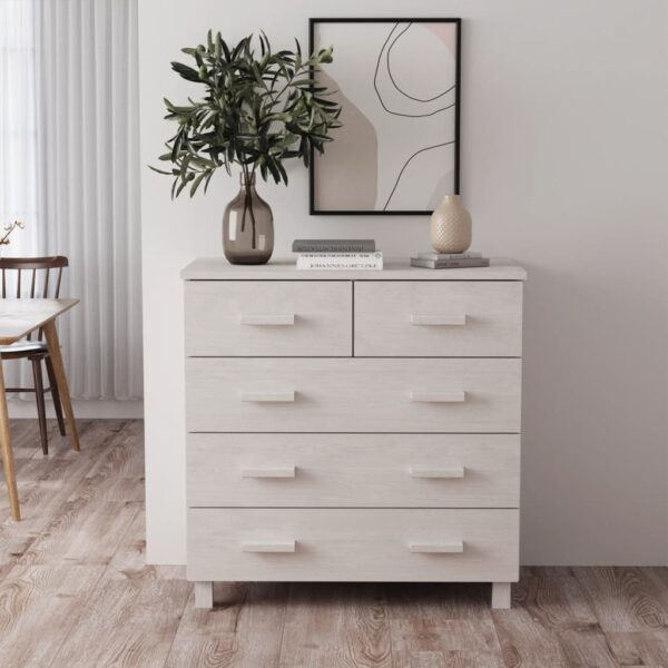 vidaXL Sideboard HAMAR White 31.1"x15.7"x31.5" Solid Wood Pine