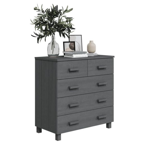 vidaXL Sideboard HAMAR Dark Gray 31.1"x15.7"x31.5" Solid Wood Pine - Image 6