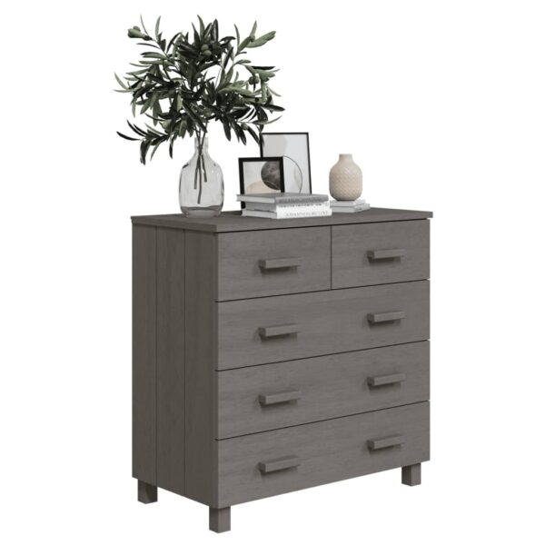 vidaXL Sideboard HAMAR Light Gray 31.1"x15.7"x31.5" Solid Wood Pine - Image 6