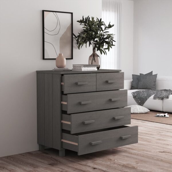 vidaXL Sideboard HAMAR Light Gray 31.1"x15.7"x31.5" Solid Wood Pine - Image 7