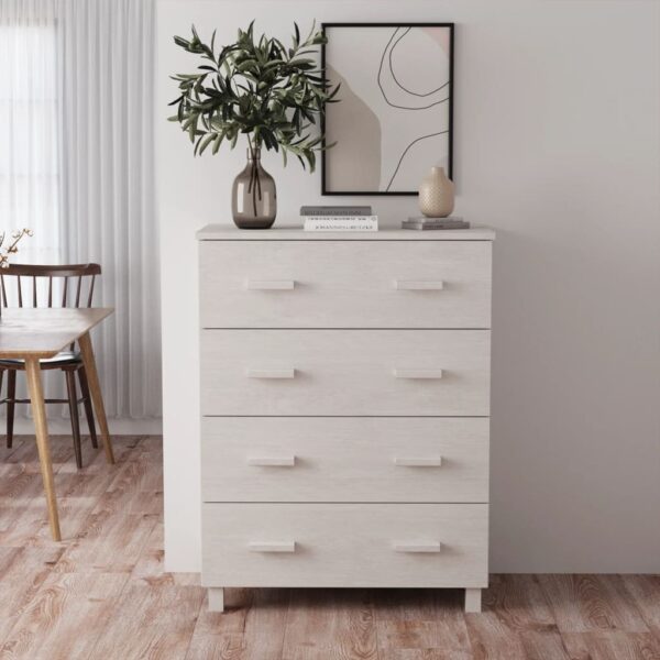 vidaXL Sideboard HAMAR White 31.1"x15.7"x40.7" Solid Wood Pine