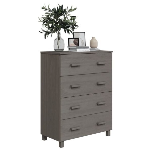 vidaXL Sideboard HAMAR Light Gray 31.1"x15.7"x40.7" Solid Wood Pine - Image 6