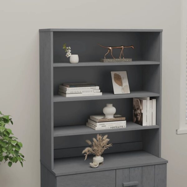 vidaXL Top for Highboard HAMAR Dark Gray 35.4"x11.8"x39.4" Solid Wood Pine - Image 6