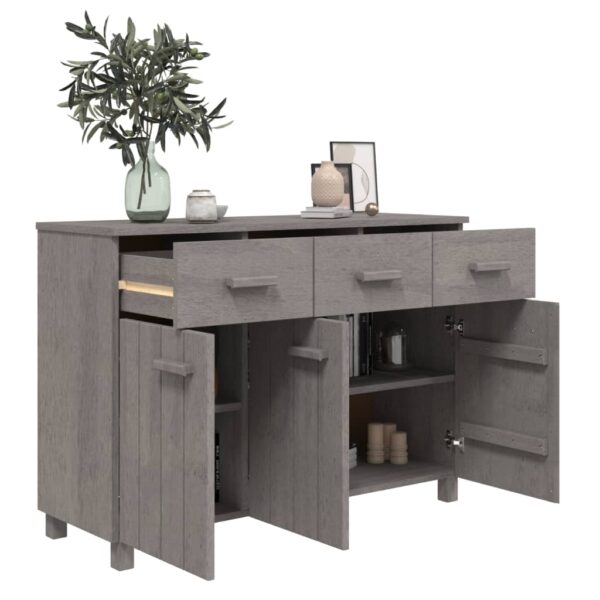 vidaXL Sideboard HAMAR Light Gray 44.5"x15.7"x31.5" Solid Wood Pine - Image 7